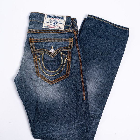 Men's True Religion Blue Denim Straight Jeans 30Wx32L